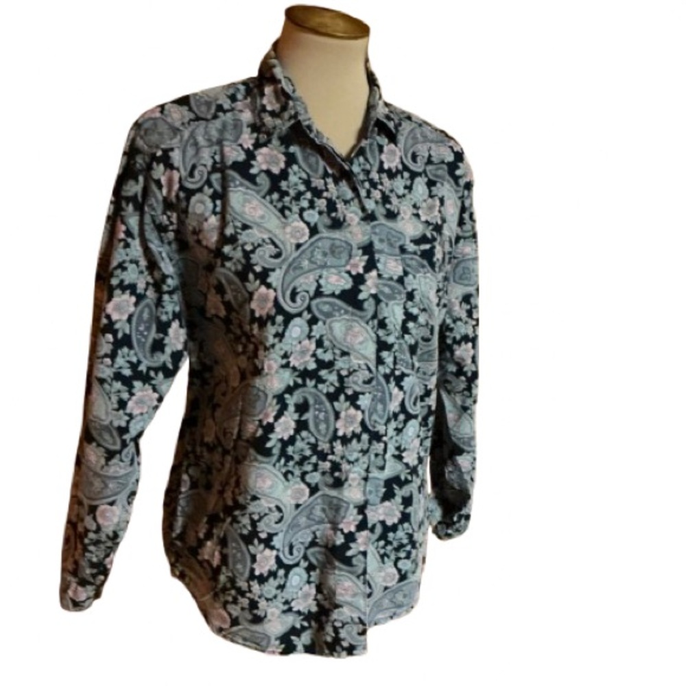 Vtg 80s Company One Floral Paisley Button down Shirt